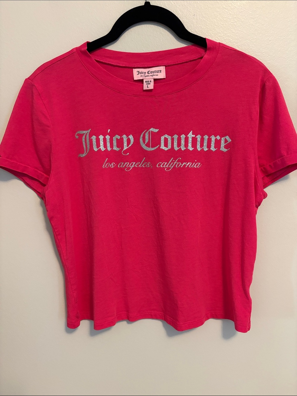 Juicy Couture Hot Pink Cropped T-shirt